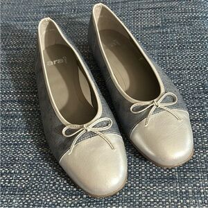 Ara Bella Blue/Silver Ballet Flats Sz 9.5US Like New